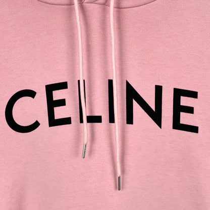 Pink Celine Logo Hooded Sweatshirt
