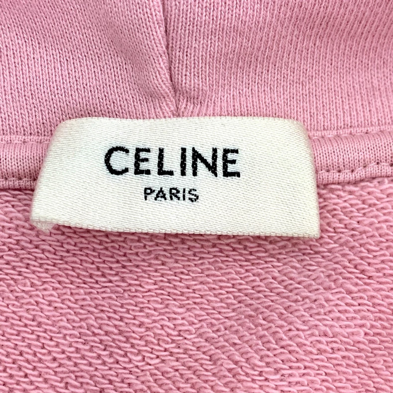 Pink Celine Logo Hooded Sweatshirt