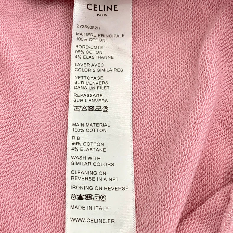 Pink Celine Logo Hooded Sweatshirt
