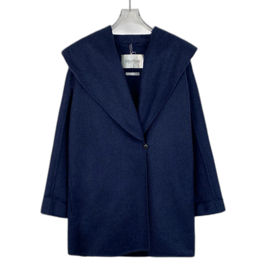 Maxmara Blue Cashmere Overcoat Size 42