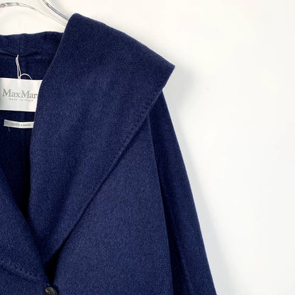 Maxmara Blue Cashmere Overcoat Size 42
