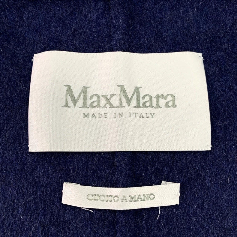 Maxmara Blue Cashmere Overcoat Size 42