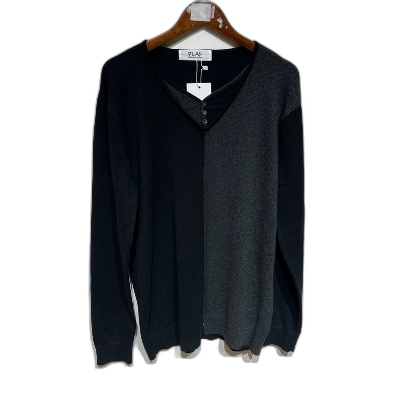 Vintage CDG Black Gray Layered Knit Sweater