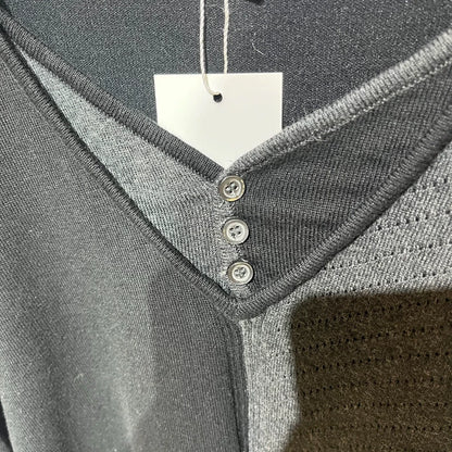 Vintage CDG Black Gray Layered Knit Sweater