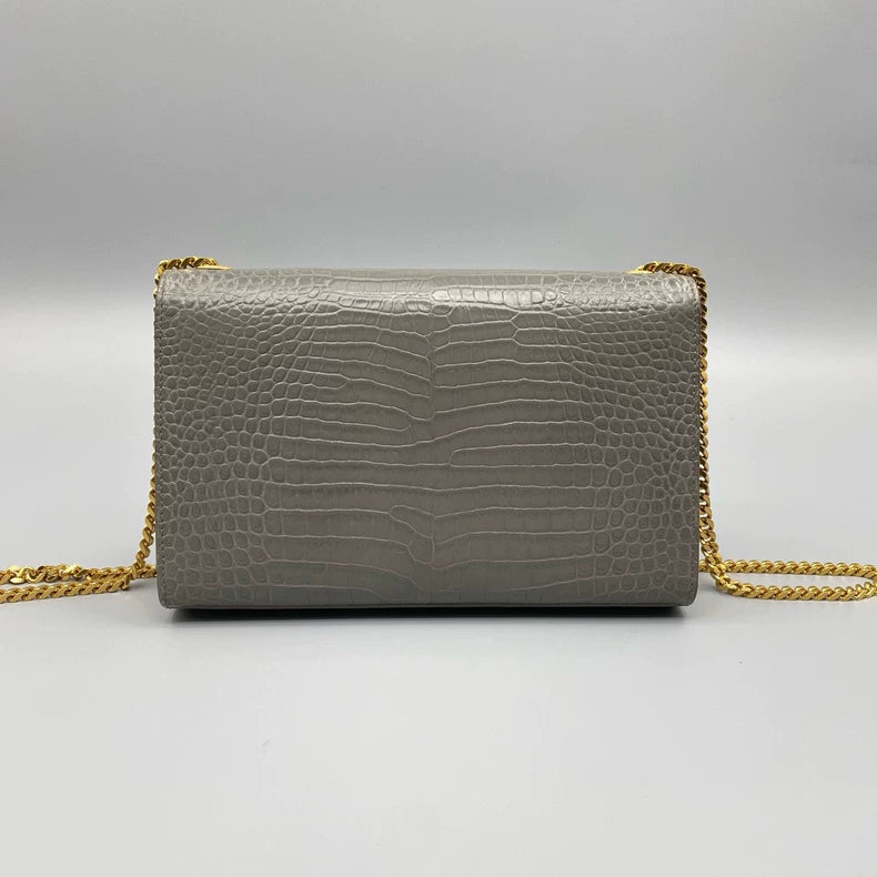 YSL Kate Chain Crossbody Bag in Gray