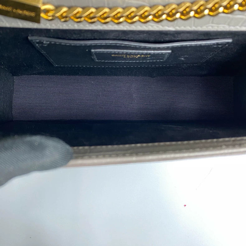 YSL Kate Chain Crossbody Bag in Gray