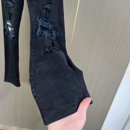 Amiri Distressed Floral Patchwork Denim Pants-yf