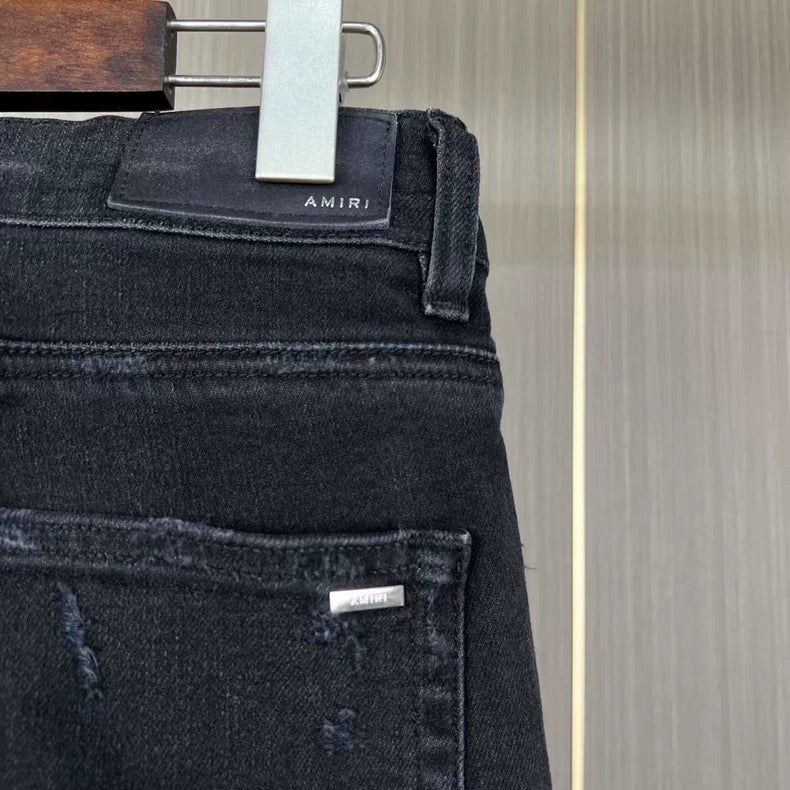 Amiri Distressed Floral Patchwork Denim Pants-yf