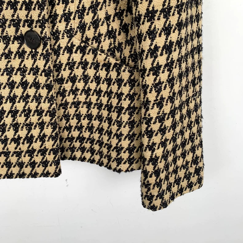 Christian Dior Brown Houndstooth Double-Breasted Jacket
