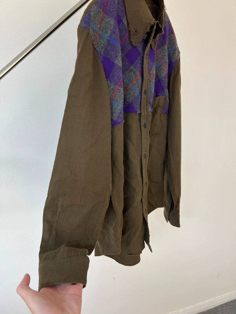 Stylish Wool Blend Shirt with Tassels