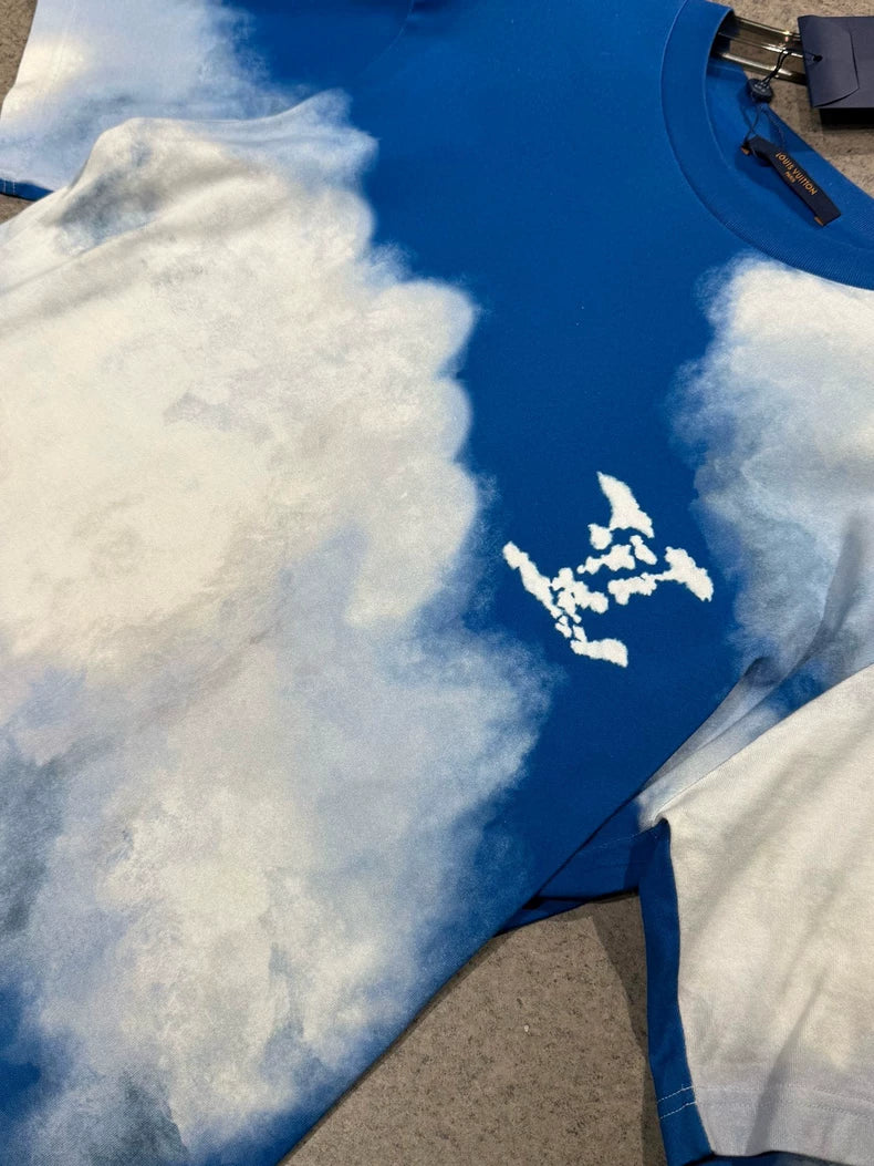 Louis Vuitton Blue Sky White Cloud Short-sleeve T-shirt-yf