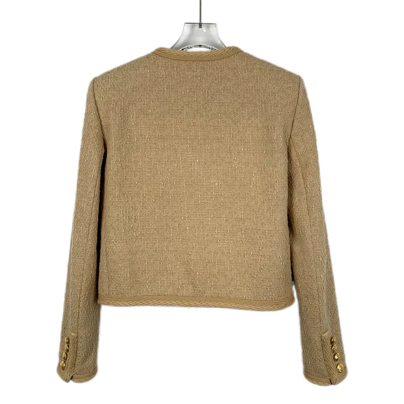 Celine Gold Knit Long Sleeve Jacket