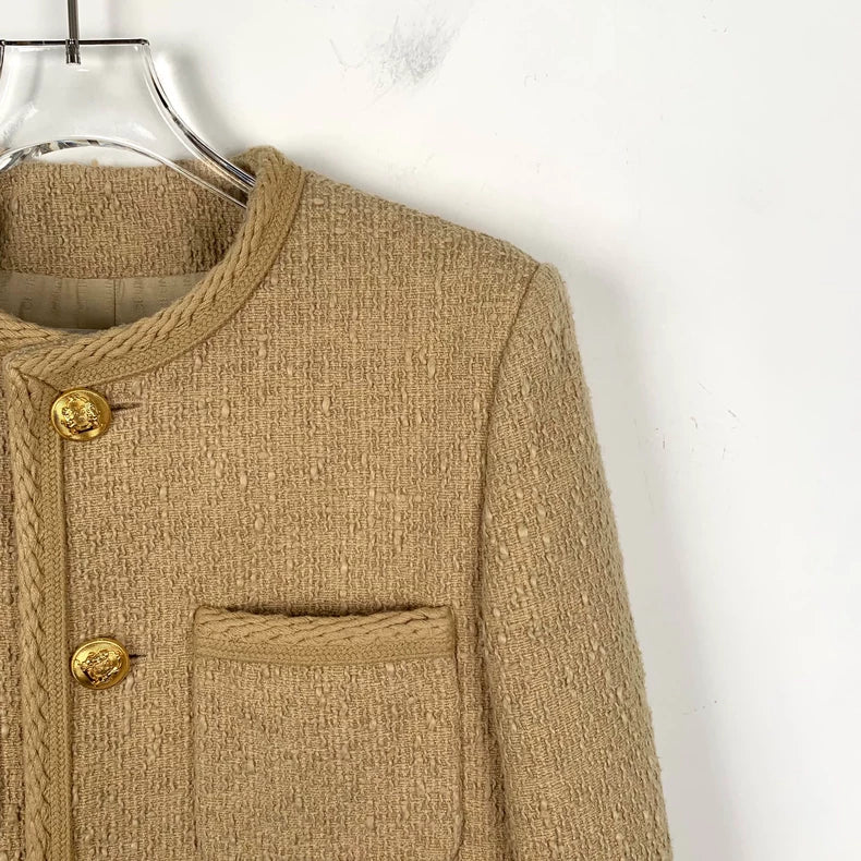 Celine Gold Knit Long Sleeve Jacket