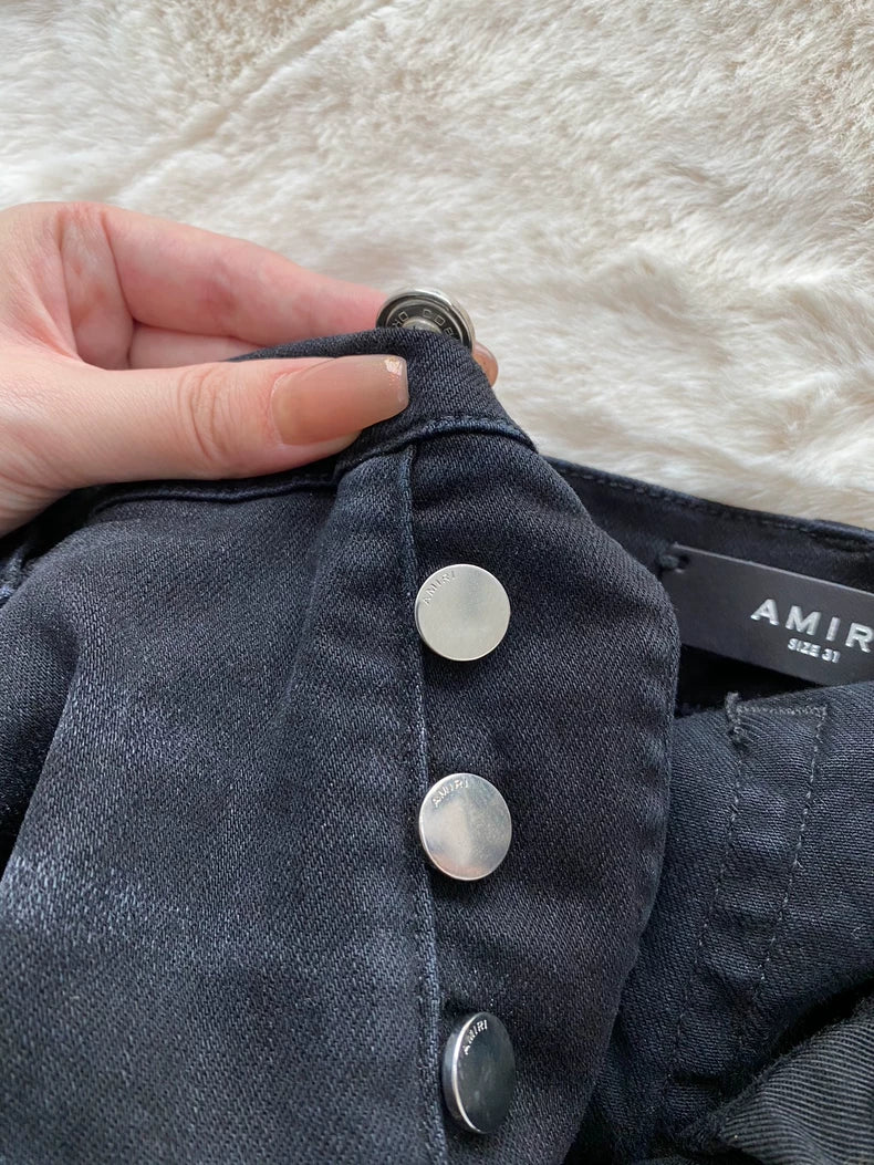 Amiri Black Water Washed Casual Pants