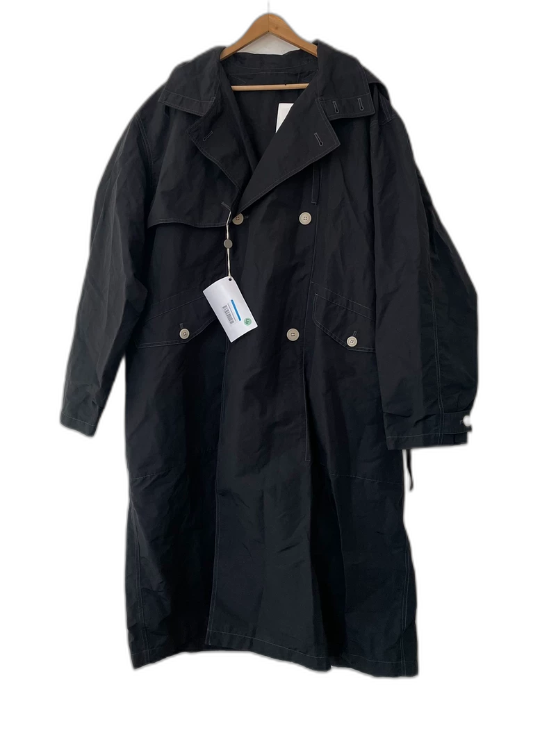 Lemaire Men's Black Double-Breasted Parka Coat