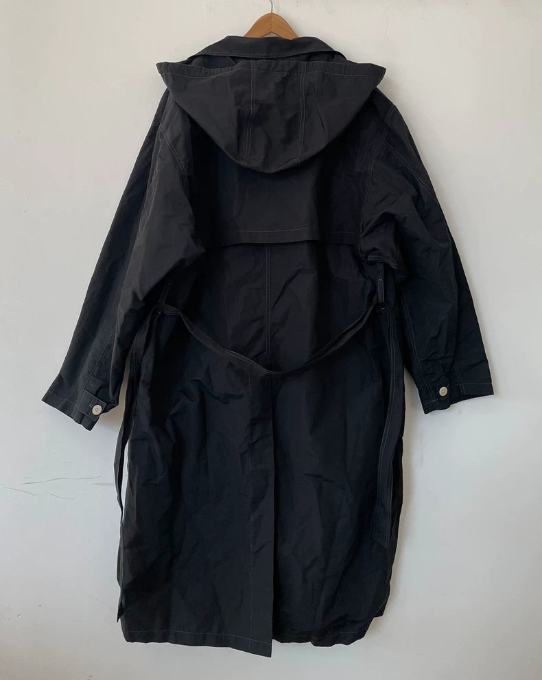 Lemaire Men's Black Double-Breasted Parka Coat