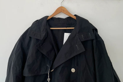 Lemaire Men's Black Double-Breasted Parka Coat