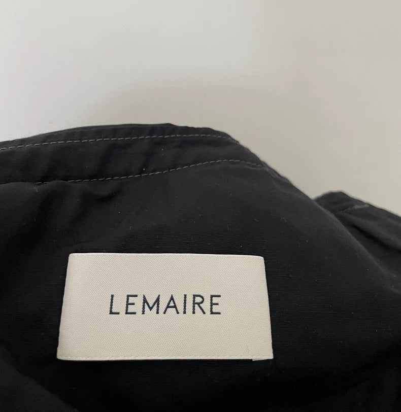 Lemaire Men's Black Double-Breasted Parka Coat