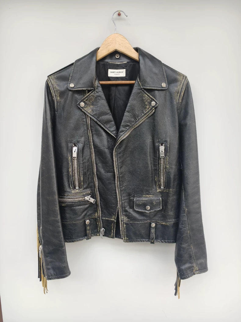 Saint Laurent Vintage Black Leather Jacket