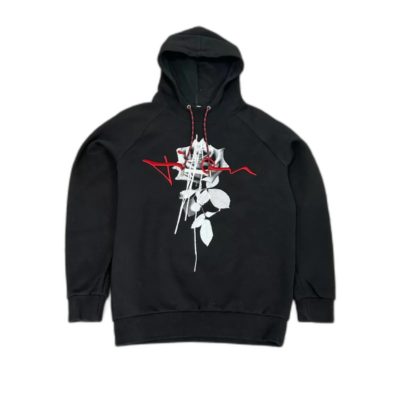 Dior Rose Embroidered Hooded Sweatshirt