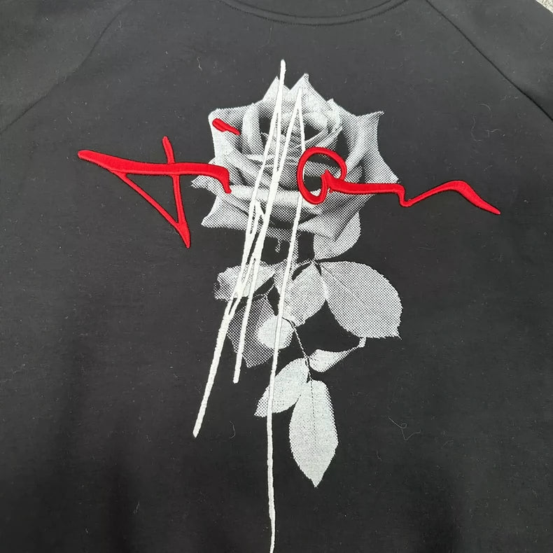 Dior Rose Embroidered Hooded Sweatshirt