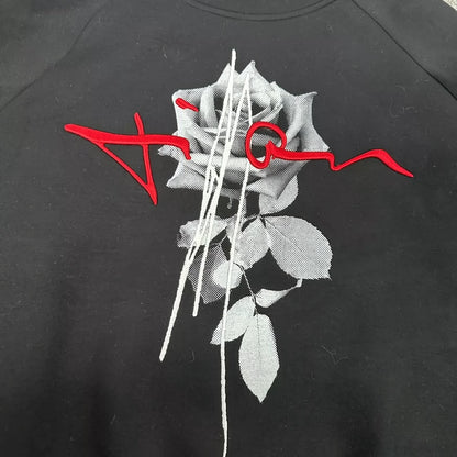 Dior Rose Embroidered Hooded Sweatshirt