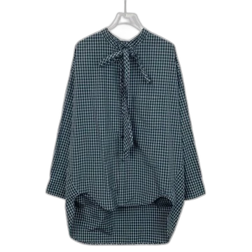 Balenciaga Blue Plaid Long Sleeve Shirt