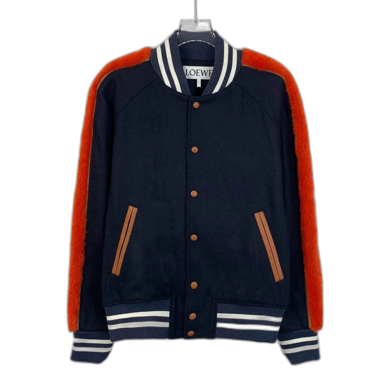 Loewe Colorblock Wool Baseball Jacket