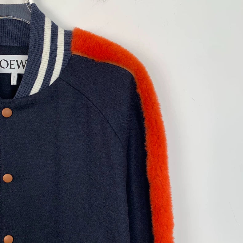 Loewe Colorblock Wool Baseball Jacket
