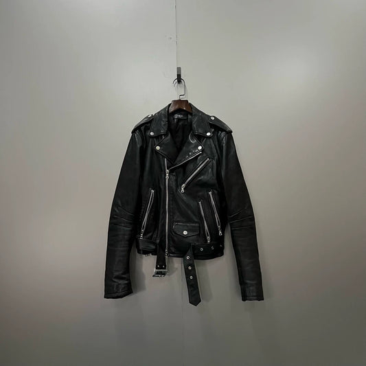 Amiri Black Leather Biker Jacket