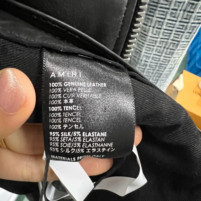 Amiri Black Leather Biker Jacket