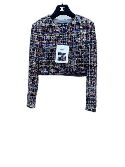 Chanel Colorful Woven Cropped Jacket