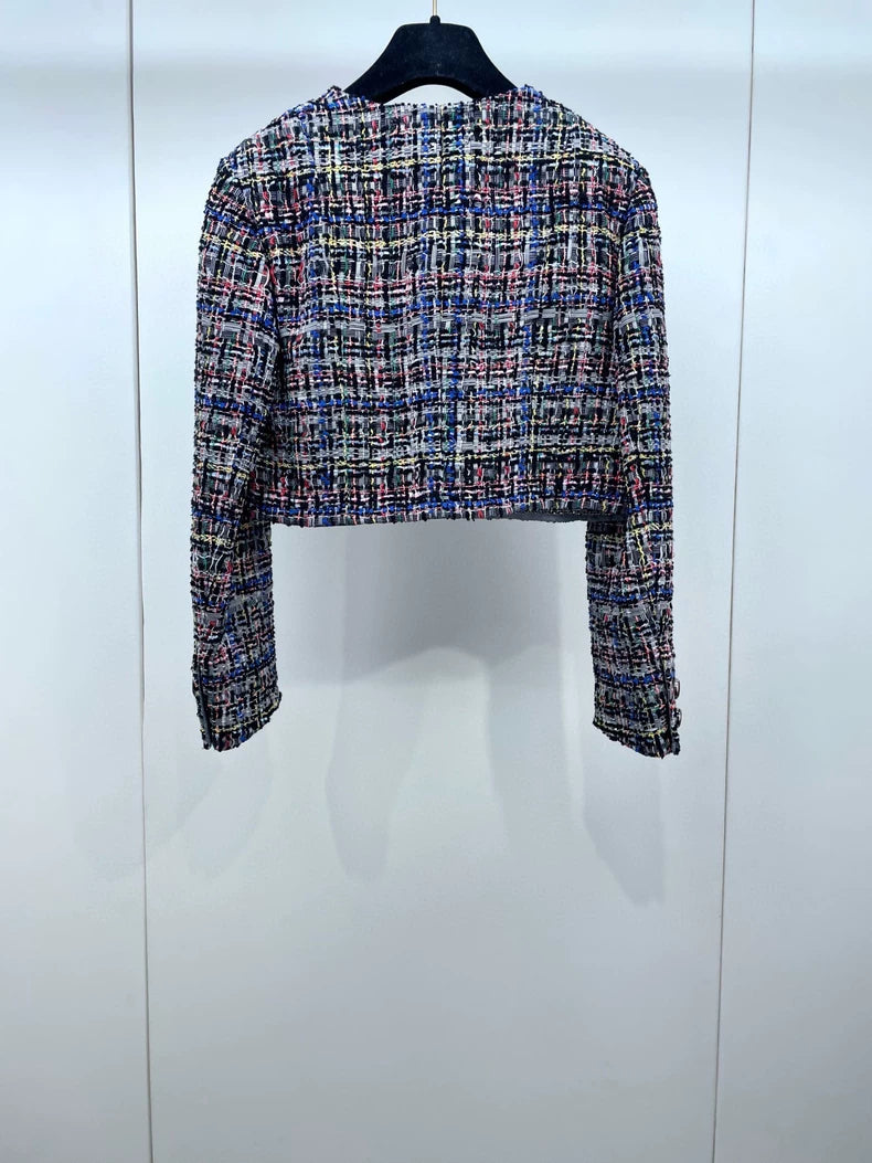 Chanel Colorful Woven Cropped Jacket