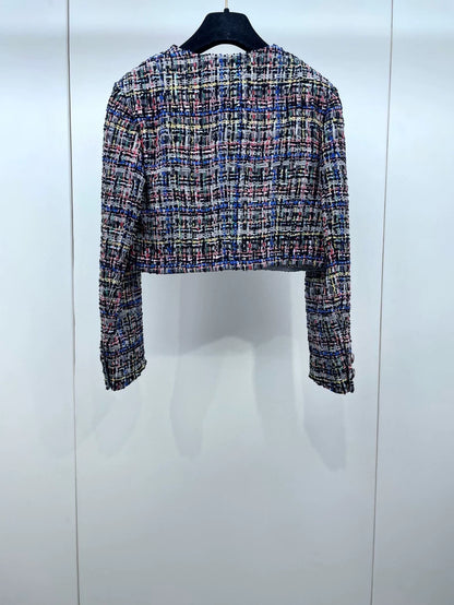 Chanel Colorful Woven Cropped Jacket