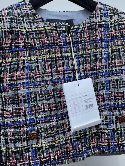 Chanel Colorful Woven Cropped Jacket