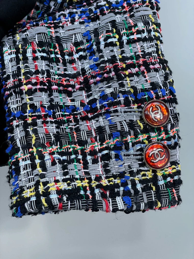 Chanel Colorful Woven Cropped Jacket
