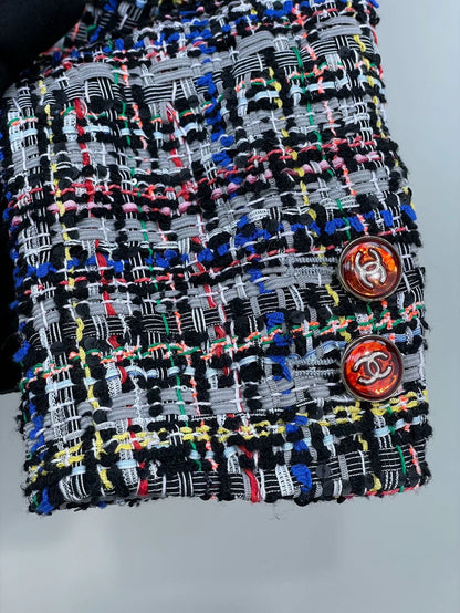 Chanel Colorful Woven Cropped Jacket