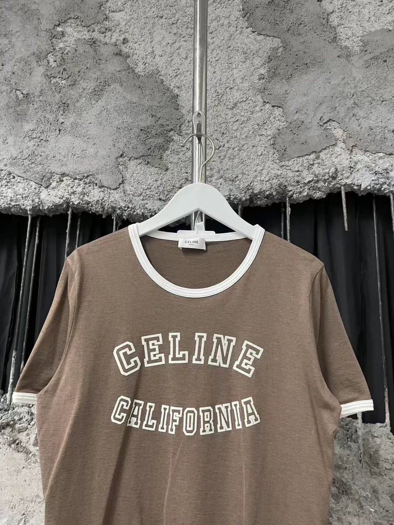 Celine Short Sleeve T-Shirt in Brown