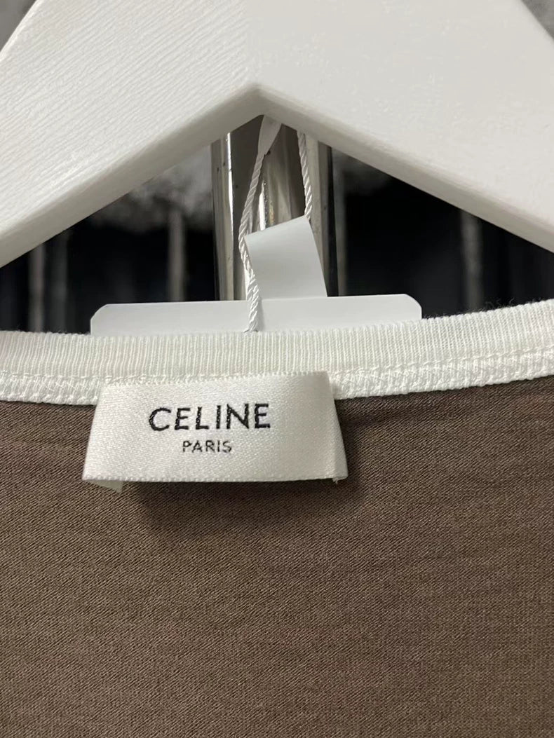 Celine Short Sleeve T-Shirt in Brown
