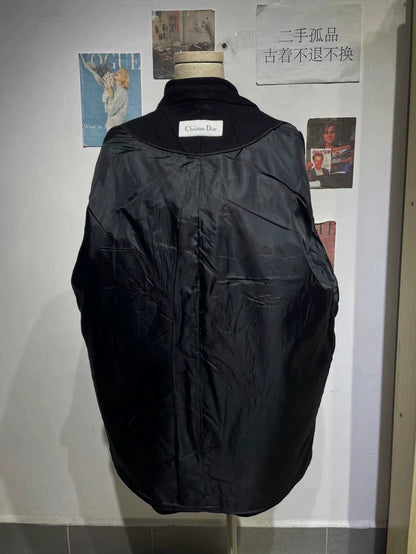 Dior Black Alpaca Wool Long Coat