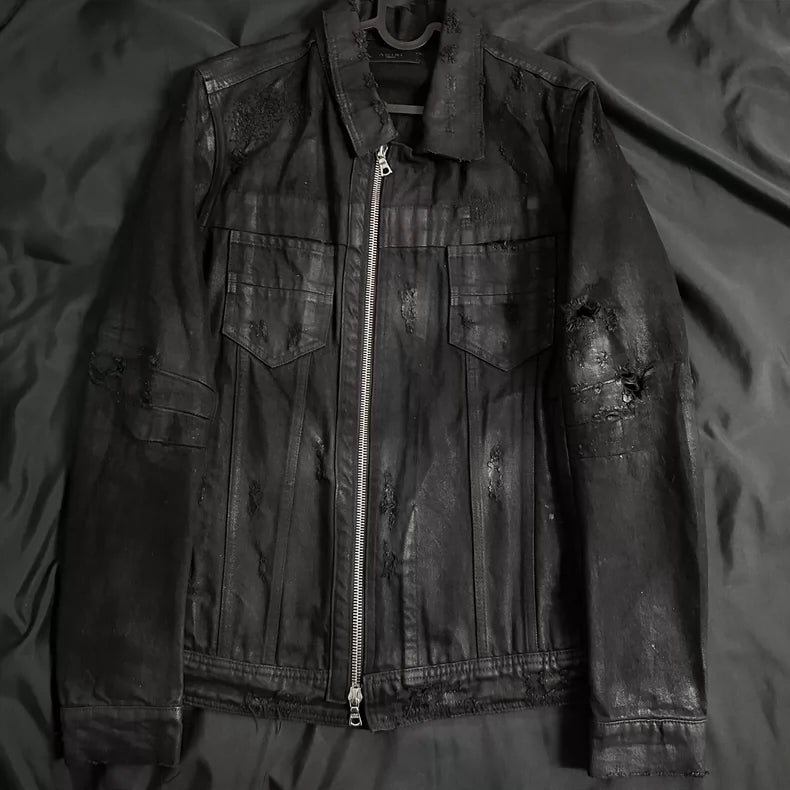 Amiri Destroyed Denim Trucker Jacket M