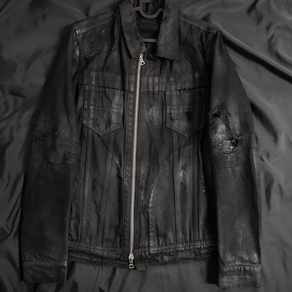 Amiri Destroyed Denim Trucker Jacket M