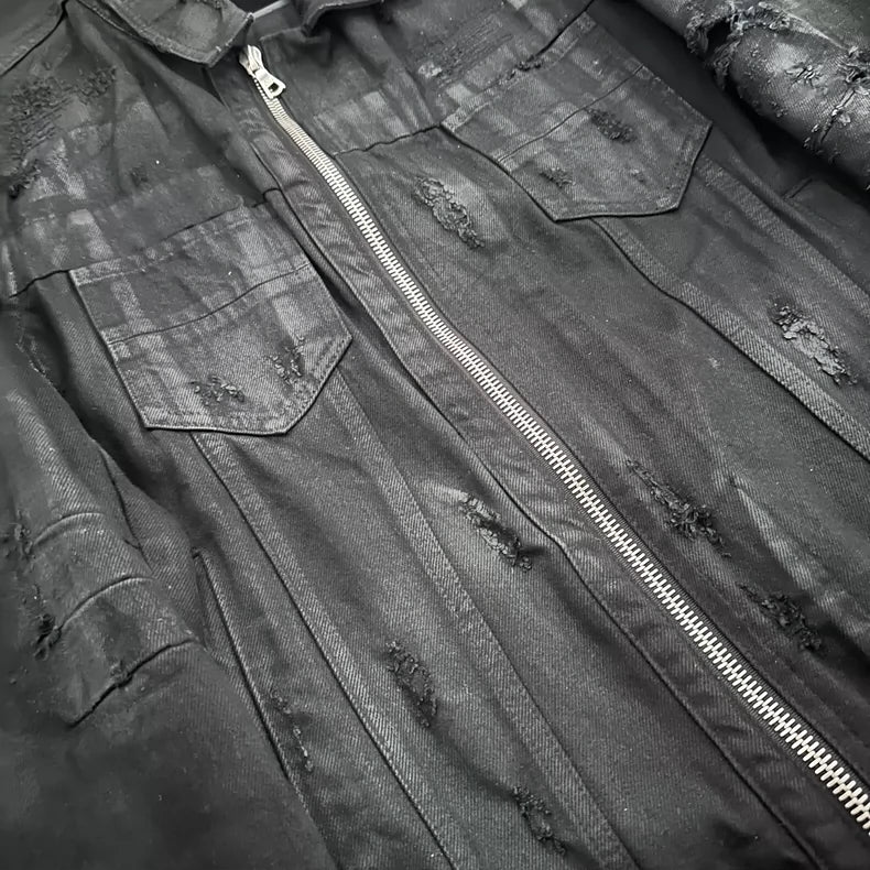 Amiri Destroyed Denim Trucker Jacket M