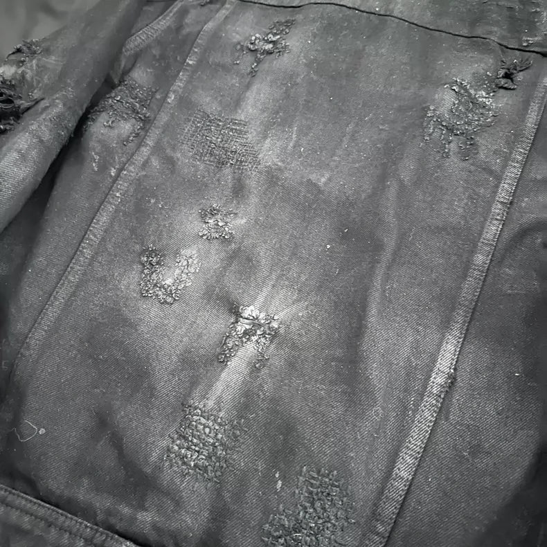 Amiri Destroyed Denim Trucker Jacket M