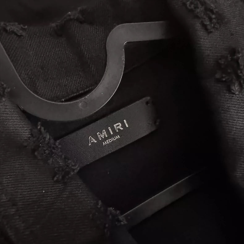 Amiri Destroyed Denim Trucker Jacket M