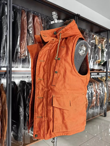 Orange Alpaca Wool Vest from Freewheelers