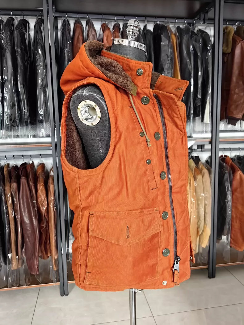 Orange Alpaca Wool Vest from Freewheelers