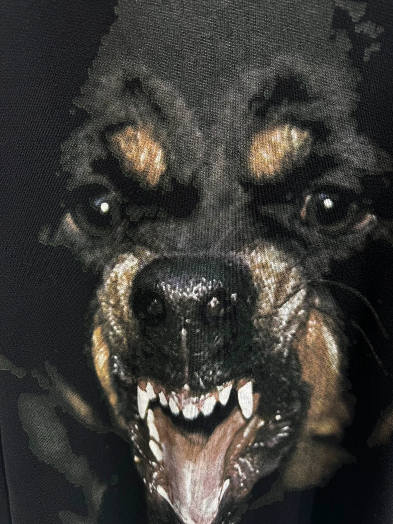 Givenchy Show style dog head fleece-lined sweatshirt