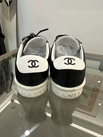 Chanel Black Logo Sneakers for Women