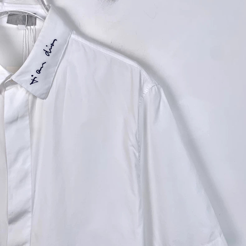 Dior White Logo Cotton Short Sleeve Shirt
